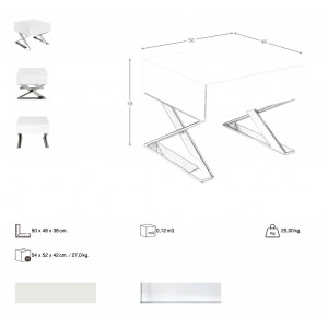 NEXUS design éjjeliszekrény - fehér