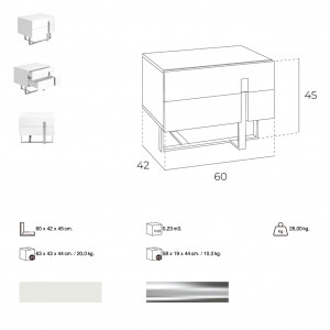MONIQ design éjjeliszekrény - fehér