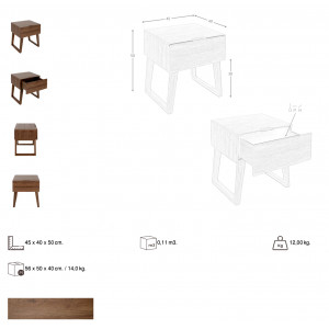 LUDOVICA design éjjeliszekrény - dió