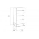 PASADENA TALL design fiókos szekrény - szürke