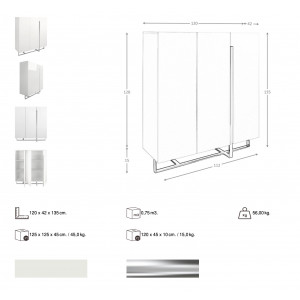 MONIQ design szekrény - fehér - 135cm