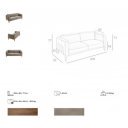 PEDRAZA prémium bőr kanapé - 3 személyes - szürke