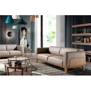 PEDRAZA prémium bőr kanapé - 3 személyes - szürke Angel Cerdá