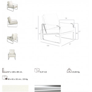 PAMPLONA design fotel - fehér