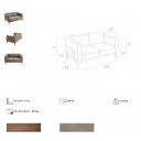 PEDRAZA prémium bőr kanapé - 2 személyes - szürke