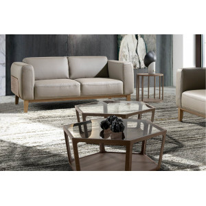 PEDRAZA prémium bőr kanapé - 2 személyes - szürke Angel Cerdá