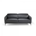 VIGO prémium bőr kanapé - 2 személyes - fekete