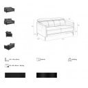 VIGO prémium bőr kanapé - 2 személyes - fekete