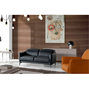 VIGO prémium bőr kanapé - 2 személyes - fekete Angel Cerdá