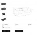 VIGO prémium bőr kanapé - 3 személyes - fekete