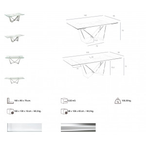 SABADELL modern bővíthető étkezőasztal - 160-220cm