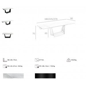 BARAKALDO design bővíthető étkezőasztal - 180-270cm
