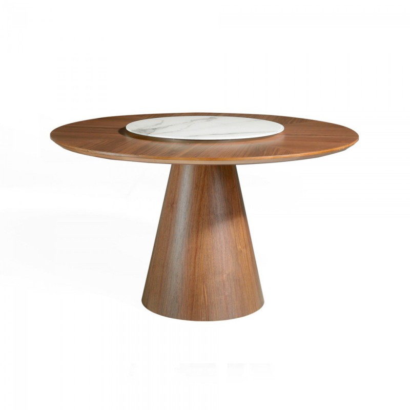 ROTUNDO design kerek étkezőasztal - dió