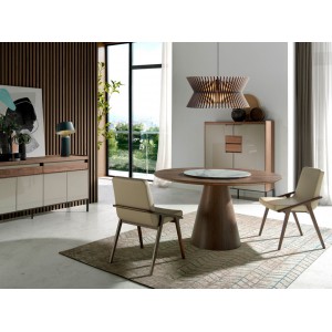 ROTUNDO design kerek étkezőasztal - dió