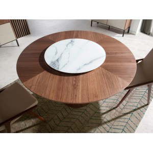 ROTUNDO design kerek étkezőasztal - dió