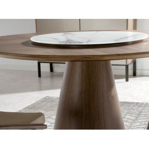 ROTUNDO design kerek étkezőasztal - dió