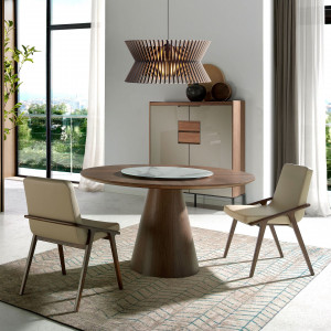 ROTUNDO design kerek étkezőasztal - dió