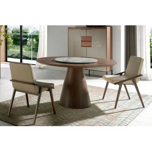 ROTUNDO design kerek étkezőasztal - dió Angel Cerdá