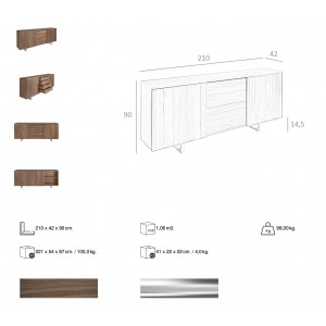 CARLOTA exkluzív komód - dió