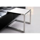 JENNA design üveg lerakóasztal - fekete/fehér