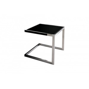 JENNA design üveg lerakóasztal - fekete/fehér