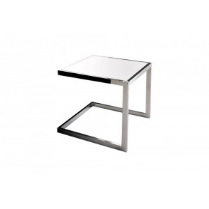JENNA design üveg lerakóasztal - fekete/fehér