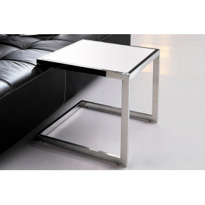 JENNA design üveg lerakóasztal - fekete/fehér