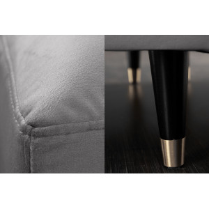 COZY VELVET design bársony kanapé - szürke