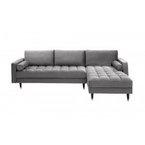 COZY VELVET design bársony kanapé - szürke