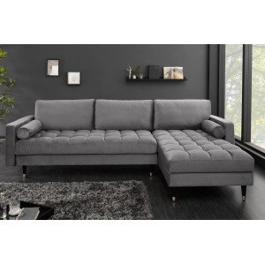 COZY VELVET design bársony kanapé - szürke