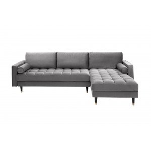 COZY VELVET design bársony kanapé - szürke