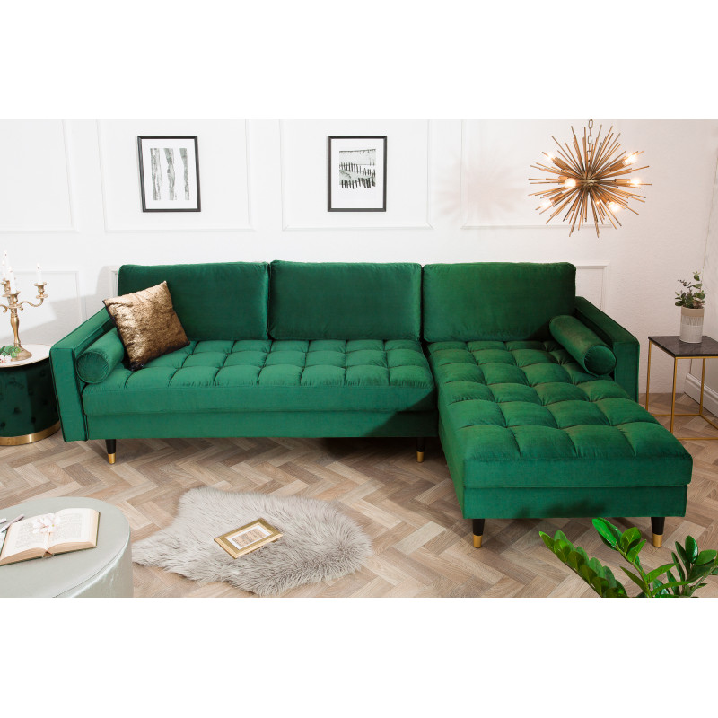 COZY VELVET design bársony kanapé - zöld