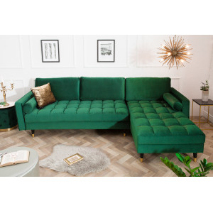 COZY VELVET design bársony kanapé - zöld INVICTA