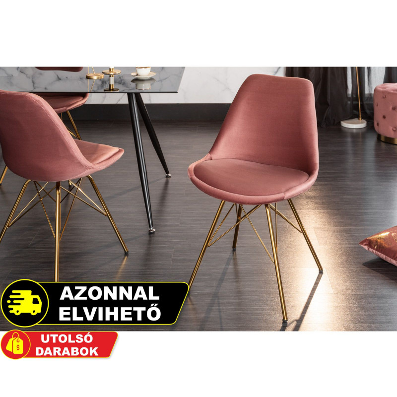 SCANDINAVIA design bársony szék - mályva