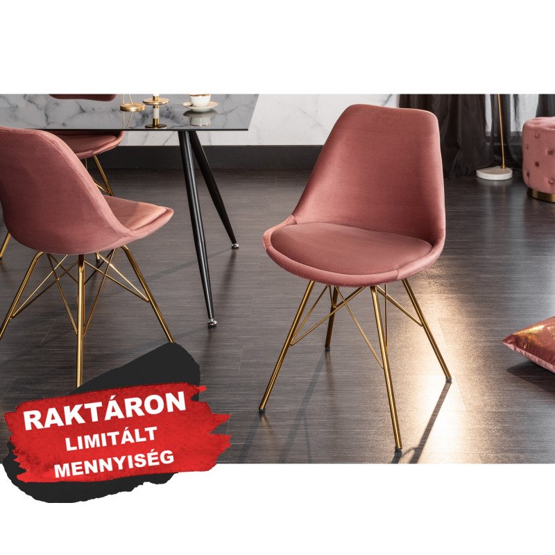 SCANDINAVIA design bársony szék - mályva