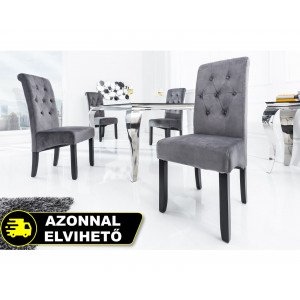 VALENTINO modern bársony étkezőszék - szürke INVICTA