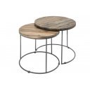 RIVER tömör akác dohányzóasztal szett