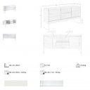 EMONA design komód - 180cm - fehér