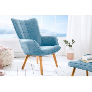 VINCENT design fotel - kék INVICTA