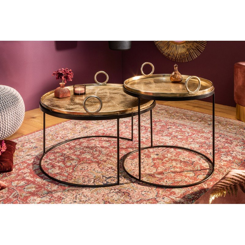 ORIENTAL keleties lerakóasztal szett - arany