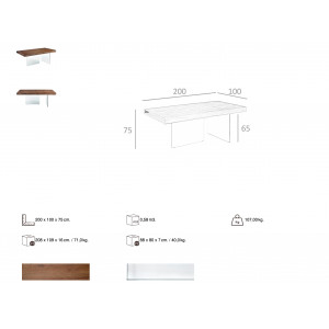 AERIAL design dió étkezőasztal - 200cm