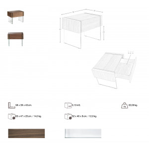 HERMINA design éjjeliszekrény - dió