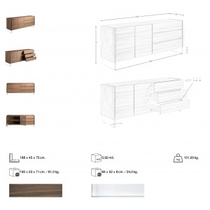 HERMINA design dió komód - 188cm