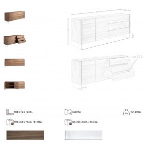 HERMINA design dió komód - 188cm