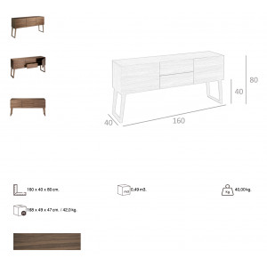 LUDOVICA design komód - dió
