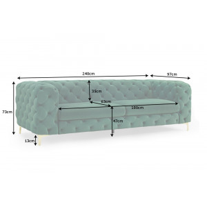 MAGNOLIA design kanapé - zöld bársony