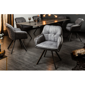 LOUNGER design szék - szürke/antracit INVICTA