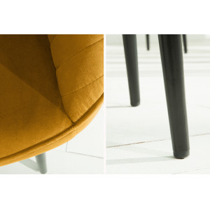 STICH bársony design szék - okker