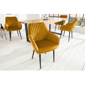 STICH bársony design szék - okker INVICTA