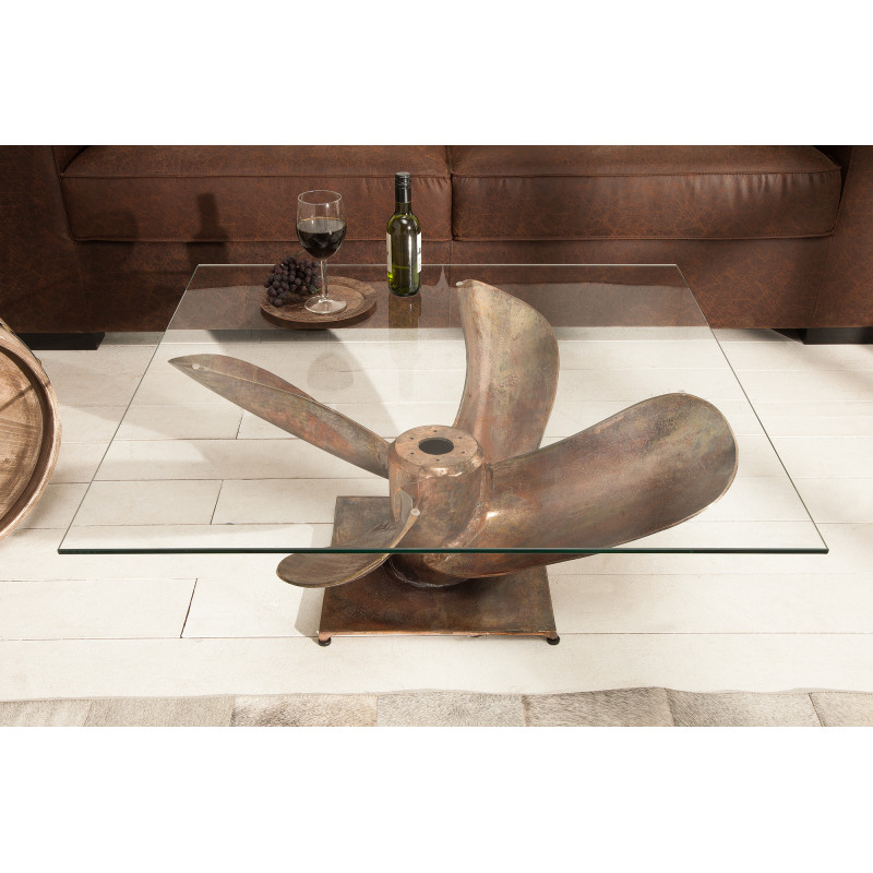 CAPTAIN modern dohányzóasztal - réz